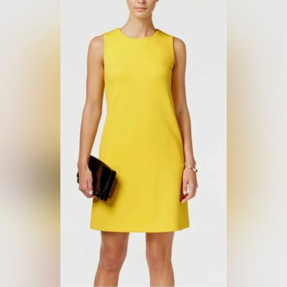 Tommy Hilfiger Elegant Sleeveless Sheath Yellow Dress Size:8 - Picture 10 of 10